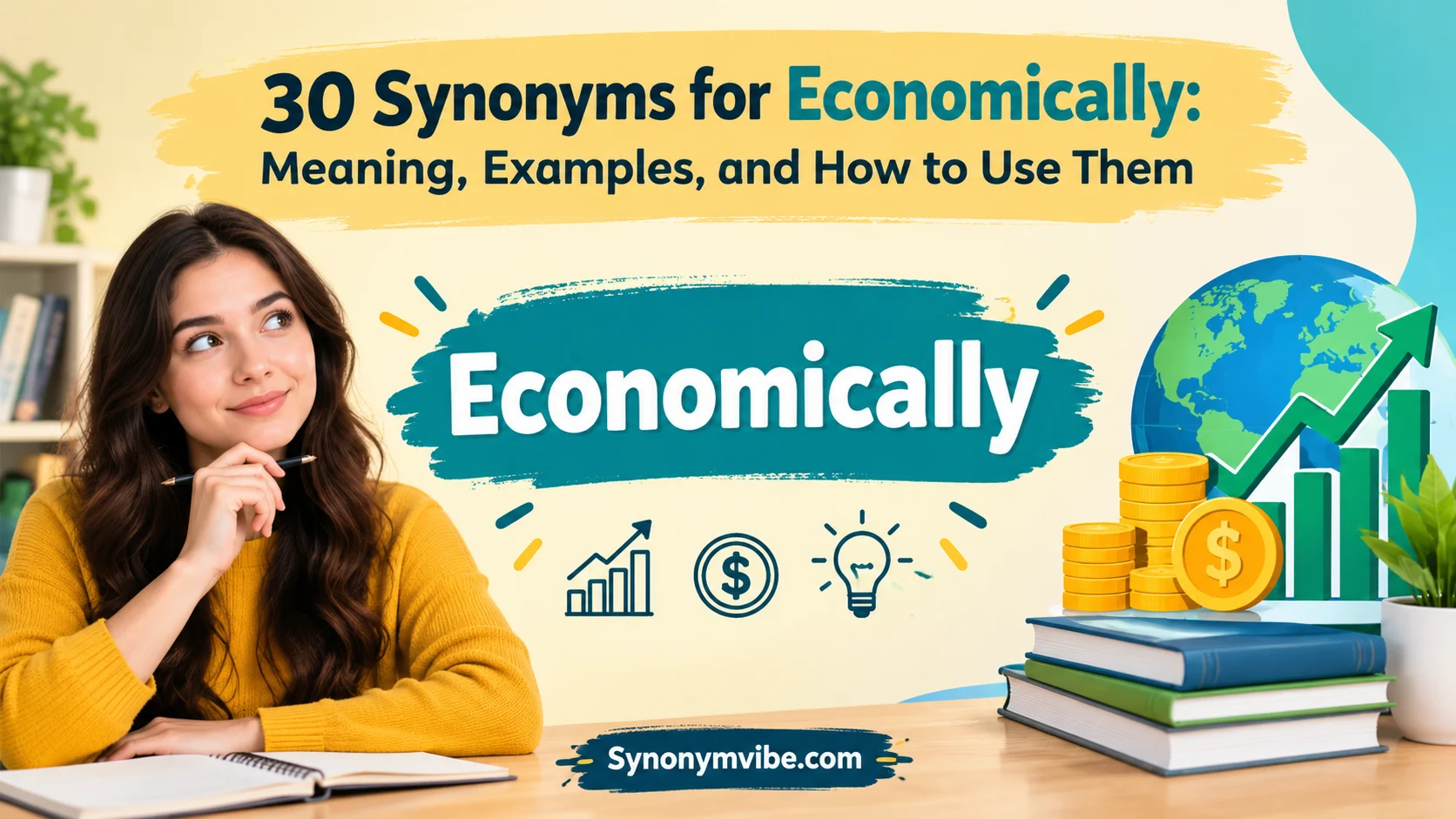Synonyms for Economically